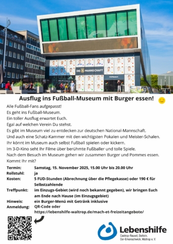 Flyer Fußball-Museum & Burger 15.11.25