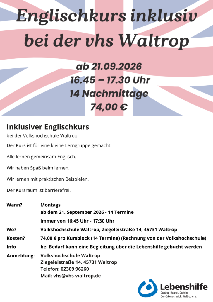 Englischkurs VHS Flyer